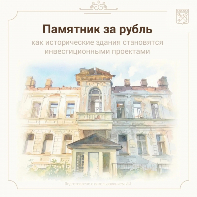 Памятник за рубль: как исторические здания становятся инвестиционными проектами